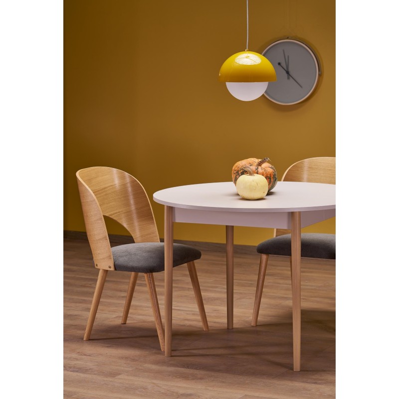 'PIVOT Extendable Table 102-142x102x75 cm, Top - Cashmere, Legs - Natural' 'PIVOT Extendable Table 102-142x102x75 cm, Top - Cashmere, Legs - Natural'