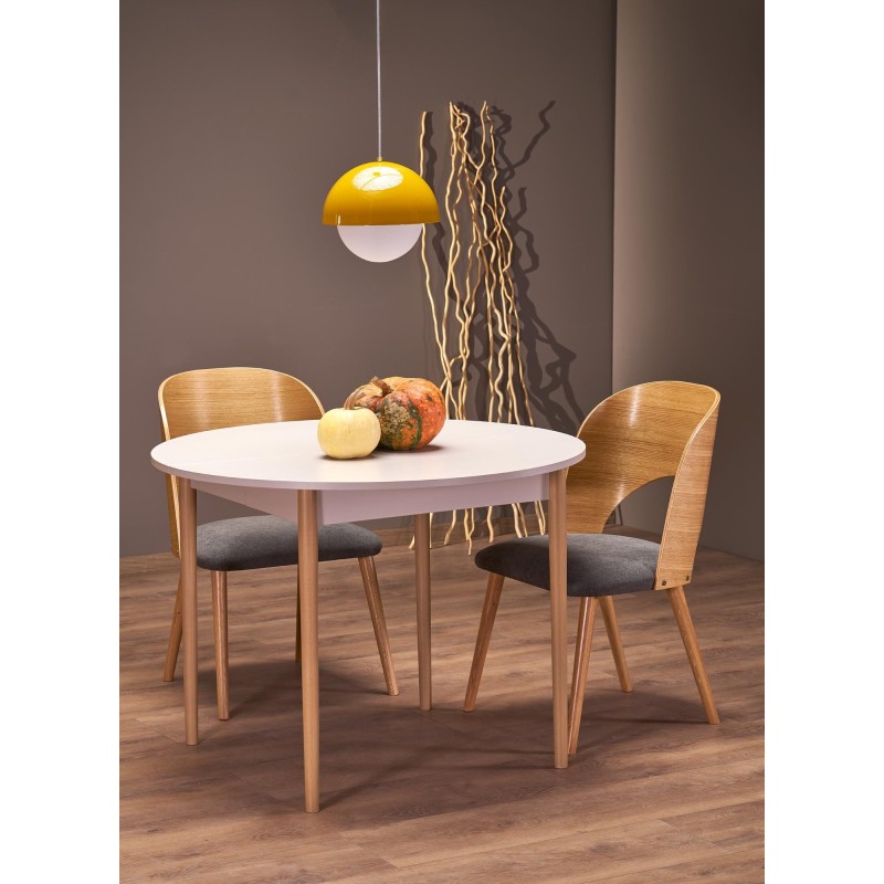 'PIVOT Extendable Table 102-142x102x75 cm, Top - Cashmere, Legs - Natural' 'PIVOT Extendable Table 102-142x102x75 cm, Top - Cashmere, Legs - Natural'