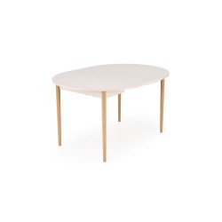 'PIVOT Extendable Table 102-142x102x75 cm, Top - Cashmere, Legs - Natural' 'PIVOT Extendable Table 102-142x102x75 cm, Top - Cashmere, Legs - Natural'
