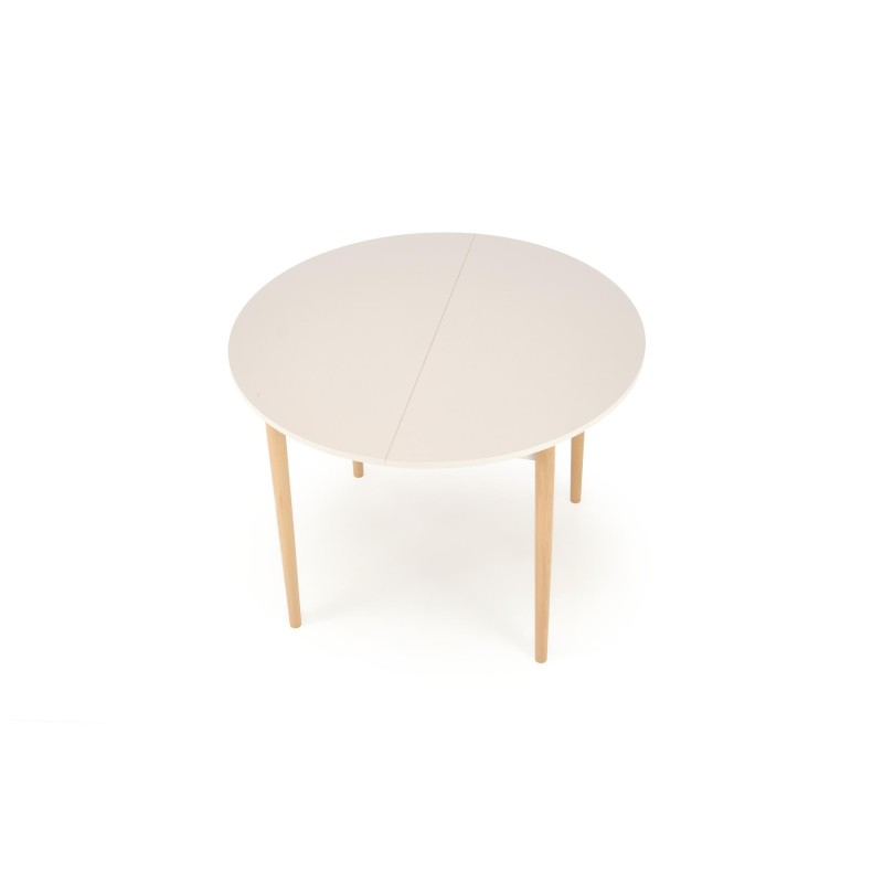 'PIVOT Extendable Table 102-142x102x75 cm, Top - Cashmere, Legs - Natural' 'PIVOT Extendable Table 102-142x102x75 cm, Top - Cashmere, Legs - Natural'
