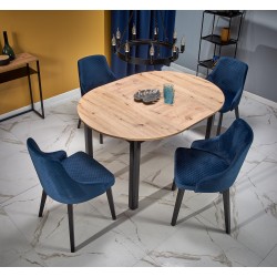 'RINGO Table with Artisan Oak Top and Black Legs' 'RINGO Table with Artisan Oak Top and Black Legs'