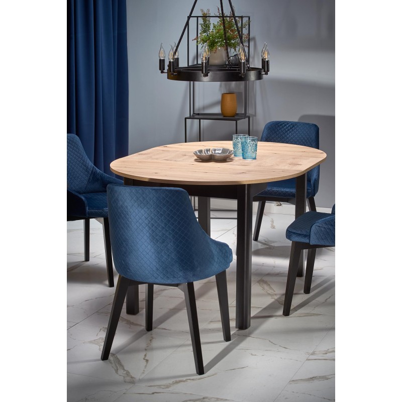 'RINGO Table with Artisan Oak Top and Black Legs' 'RINGO Table with Artisan Oak Top and Black Legs'