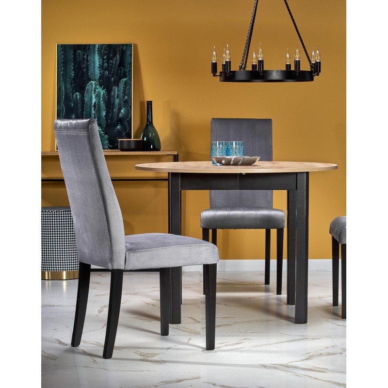 'RINGO Table with Artisan Oak Top and Black Legs' 'RINGO Table with Artisan Oak Top and Black Legs'
