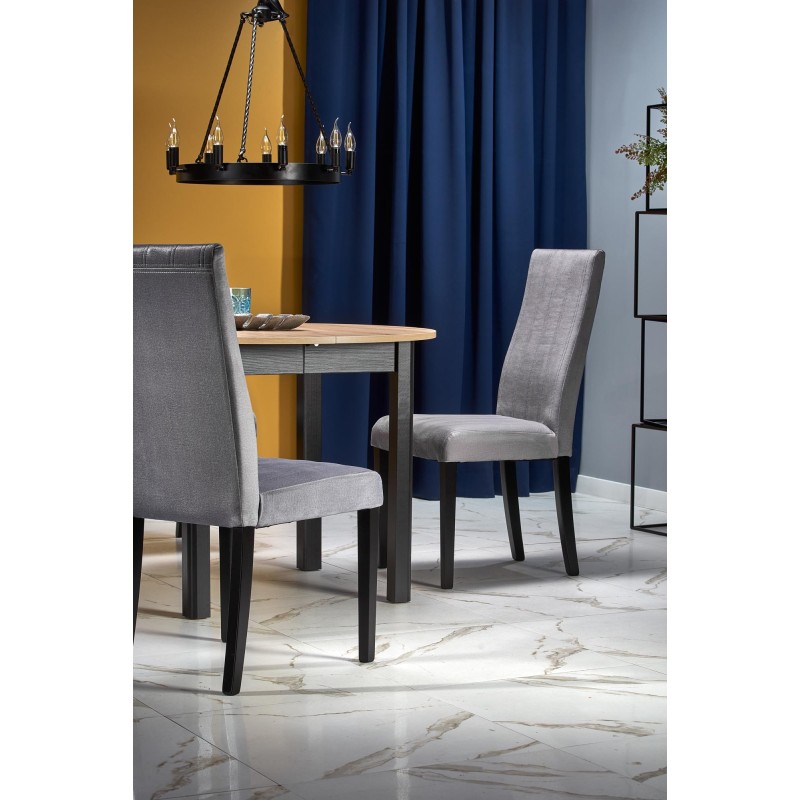 'RINGO Table with Artisan Oak Top and Black Legs' 'RINGO Table with Artisan Oak Top and Black Legs'