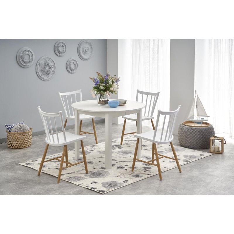 'RINGO Table Color Top - White, Legs - White' 'RINGO Table Color Top - White, Legs - White'