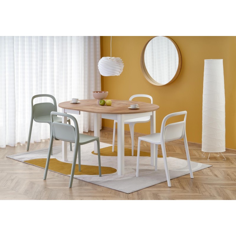 RINGO stół kolor blat dąb craft, nogi - biały (102-142x102x76 cm) (2p 1szt) RINGO stół kolor blat dąb craft, nogi - biały (102-142x102x76 cm) (2p 1szt)