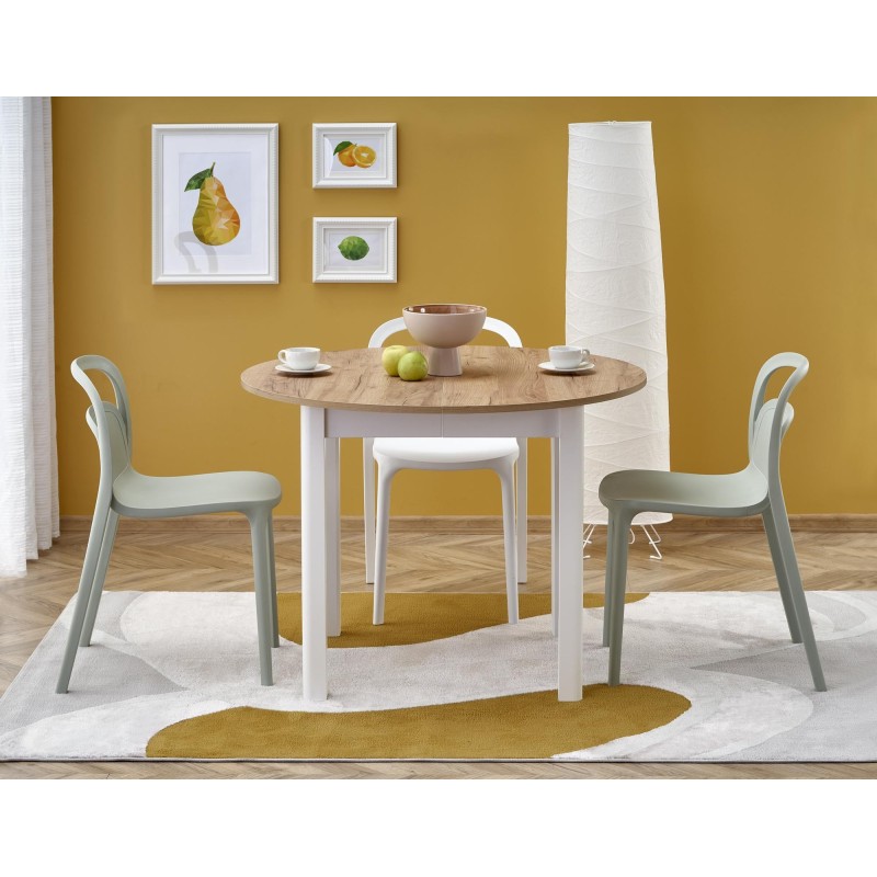 RINGO stół kolor blat dąb craft, nogi - biały (102-142x102x76 cm) (2p 1szt) RINGO stół kolor blat dąb craft, nogi - biały (102-142x102x76 cm) (2p 1szt)