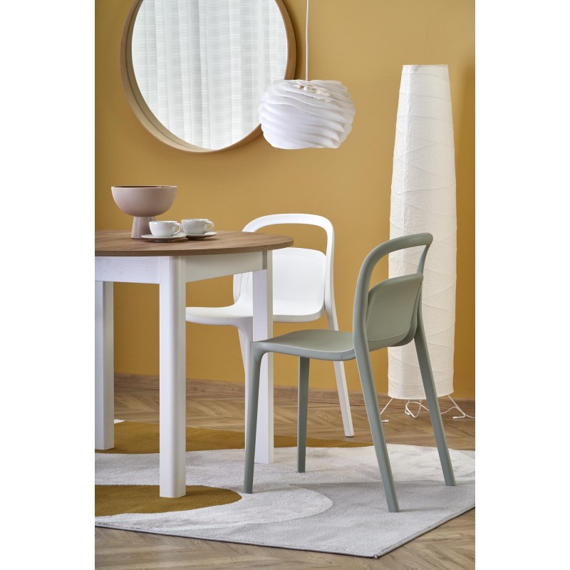'RINGO Table with Craft Oak Top and White Legs' 'RINGO Table with Craft Oak Top and White Legs'