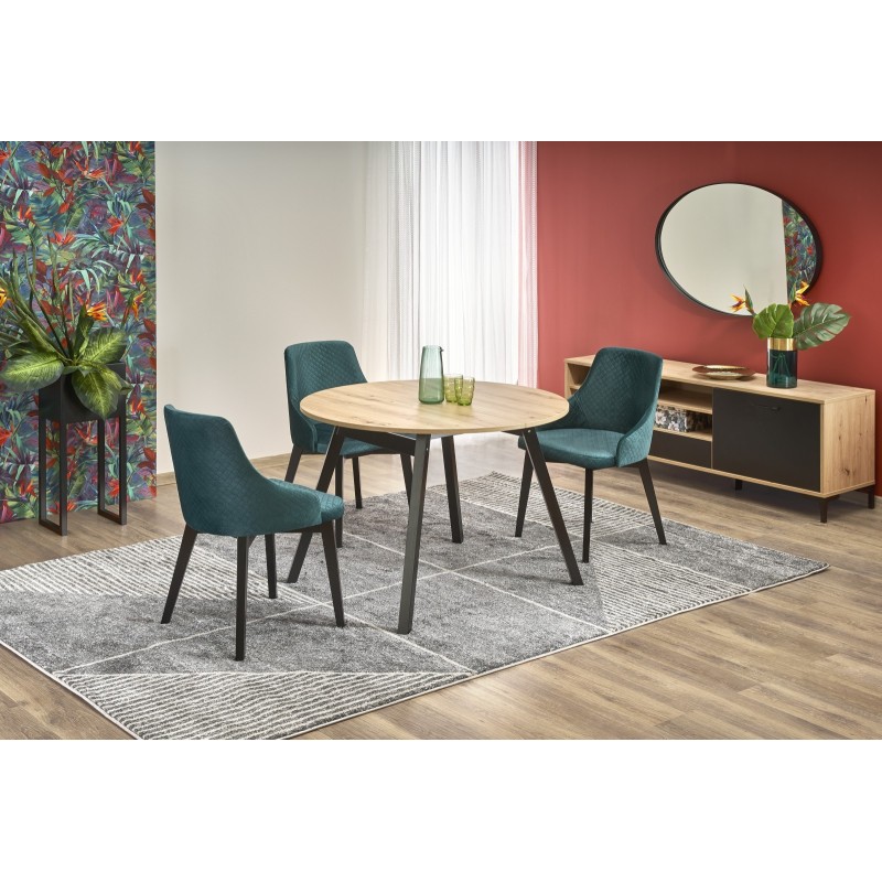 'RUBEN Table Color Top - Artisan Oak, Legs - Black' 'RUBEN Table Color Top - Artisan Oak, Legs - Black'
