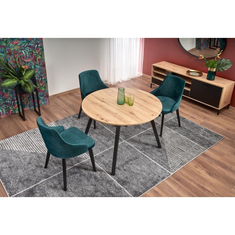 'RUBEN Table Color Top - Artisan Oak, Legs - Black' 'RUBEN Table Color Top - Artisan Oak, Legs - Black'