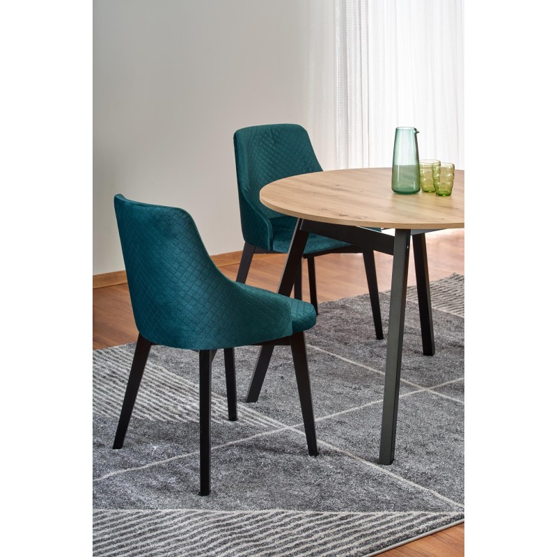'RUBEN Table Color Top - Artisan Oak, Legs - Black' 'RUBEN Table Color Top - Artisan Oak, Legs - Black'