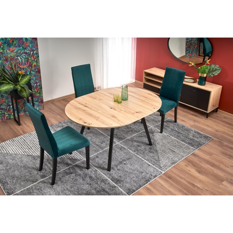 'RUBEN Table Color Top - Artisan Oak, Legs - Black' 'RUBEN Table Color Top - Artisan Oak, Legs - Black'