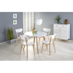 'RUBEN Table Color Top - White, Legs - Honey Oak' 'RUBEN Table Color Top - White, Legs - Honey Oak'