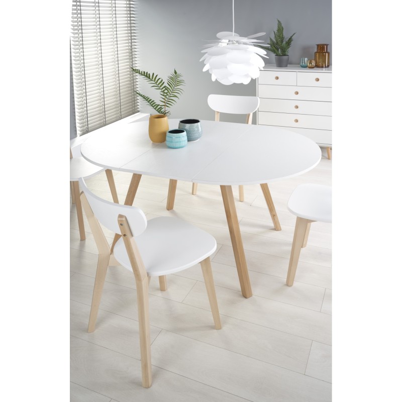 'RUBEN Table Color Top - White, Legs - Honey Oak' 'RUBEN Table Color Top - White, Legs - Honey Oak'
