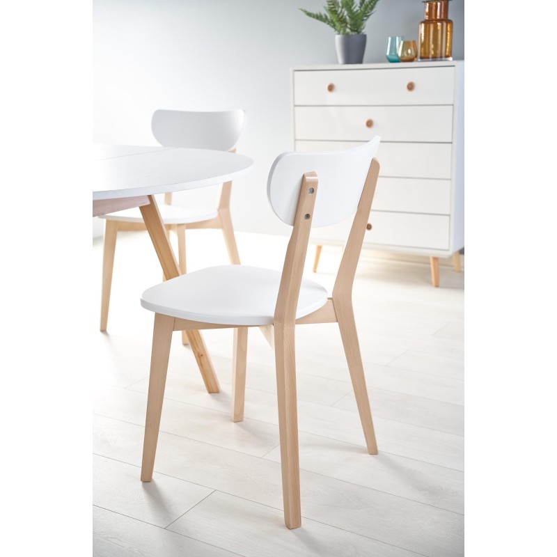 'RUBEN Table Color Top - White, Legs - Honey Oak' 'RUBEN Table Color Top - White, Legs - Honey Oak'