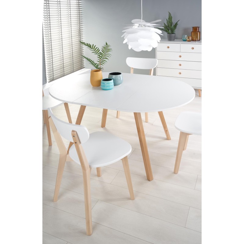 'RUBEN Table Color Top - White, Legs - Honey Oak' 'RUBEN Table Color Top - White, Legs - Honey Oak'