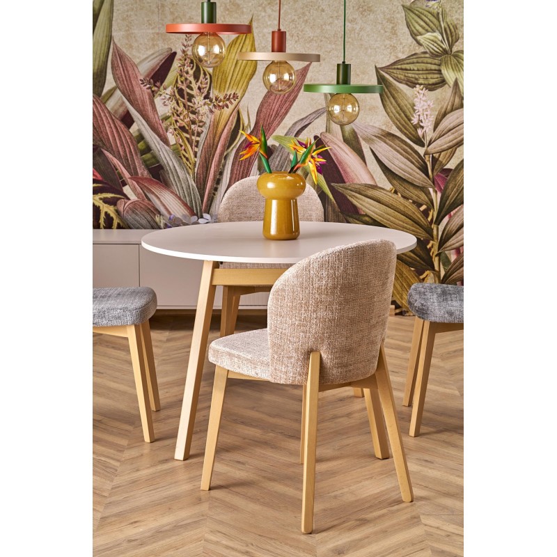 'RUBEN Table Color Top - Cashmere, Legs - Natural' 'RUBEN Table Color Top - Cashmere, Legs - Natural'