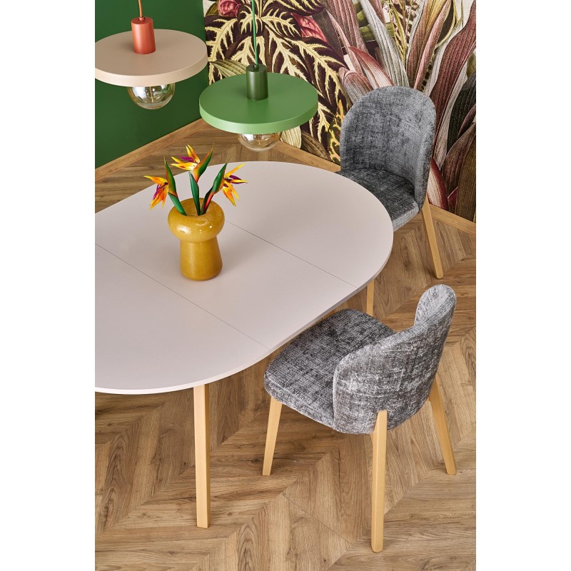 'RUBEN Table Color Top - Cashmere, Legs - Natural' 'RUBEN Table Color Top - Cashmere, Legs - Natural'