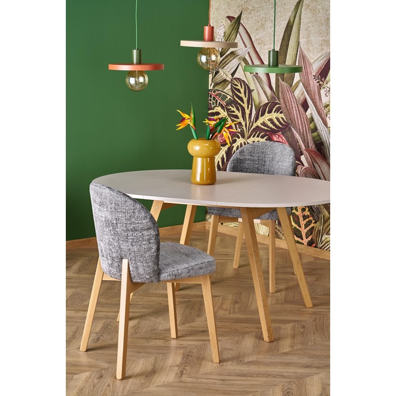 'RUBEN Table Color Top - Cashmere, Legs - Natural' 'RUBEN Table Color Top - Cashmere, Legs - Natural'