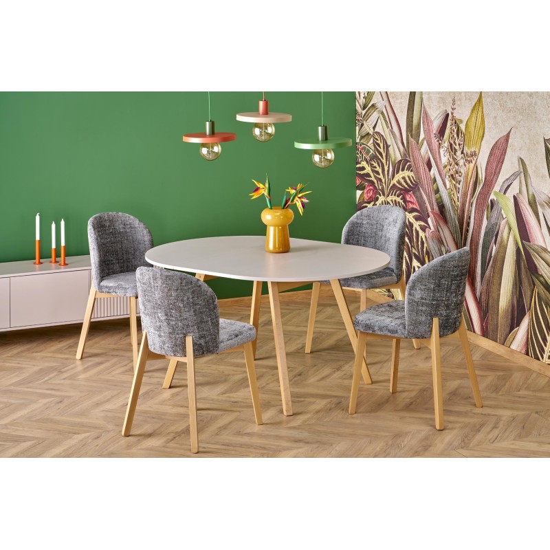 'RUBEN Table Color Top - Cashmere, Legs - Natural' 'RUBEN Table Color Top - Cashmere, Legs - Natural'