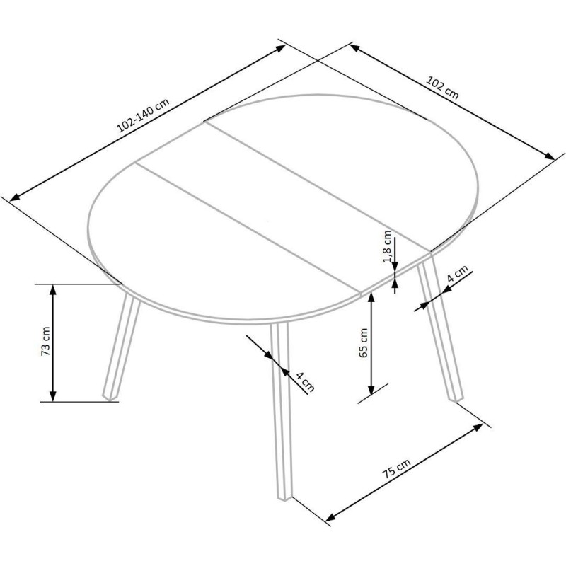 'RUBEN Table Color Top - Cashmere, Legs - Natural' 'RUBEN Table Color Top - Cashmere, Legs - Natural'