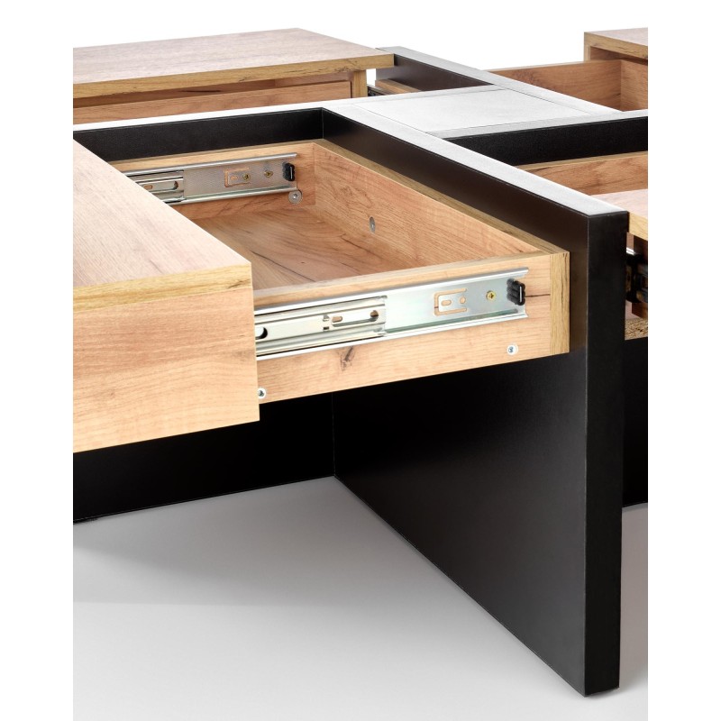 'SEVILLA Coffee Table Top: Craft Oak, Legs: Black' 'SEVILLA Coffee Table Top: Craft Oak, Legs: Black'