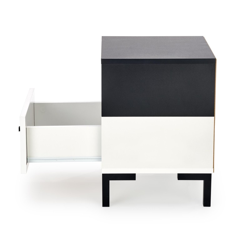 'SILVIA Nightstand, White - Black' 'SILVIA Nightstand, White - Black'