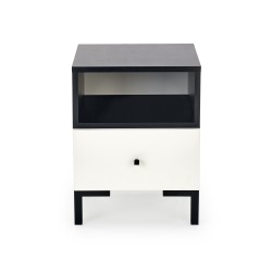 'SILVIA Nightstand, White - Black' 'SILVIA Nightstand, White - Black'