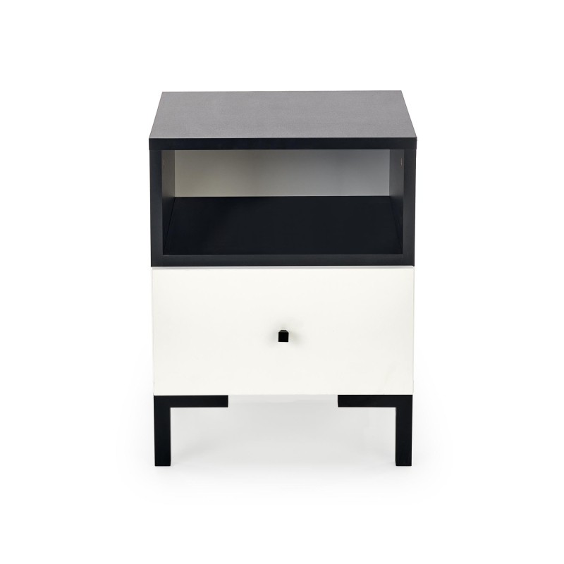 'SILVIA Nightstand, White - Black' 'SILVIA Nightstand, White - Black'