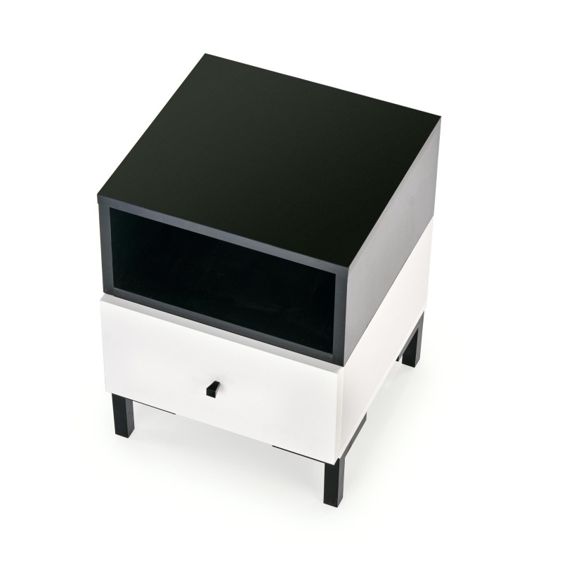 'SILVIA Nightstand, White - Black' 'SILVIA Nightstand, White - Black'