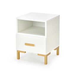 'SILVIA Nightstand, White - Gold' 'SILVIA Nightstand, White - Gold'