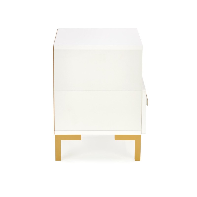'SILVIA Nightstand, White - Gold' 'SILVIA Nightstand, White - Gold'