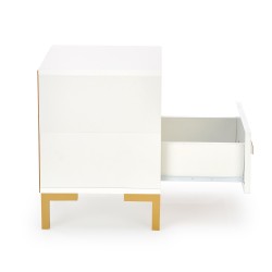 'SILVIA Nightstand, White - Gold' 'SILVIA Nightstand, White - Gold'