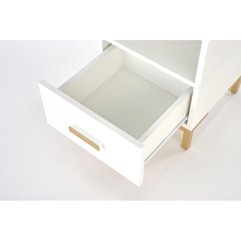 'SILVIA Nightstand, White - Gold' 'SILVIA Nightstand, White - Gold'