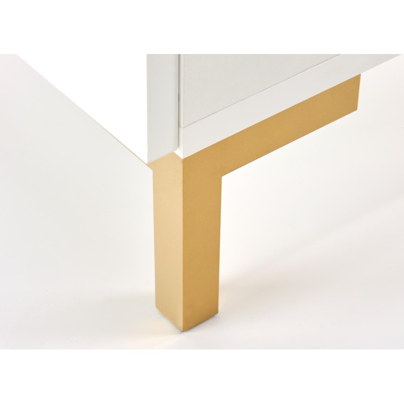 'SILVIA Nightstand, White - Gold' 'SILVIA Nightstand, White - Gold'
