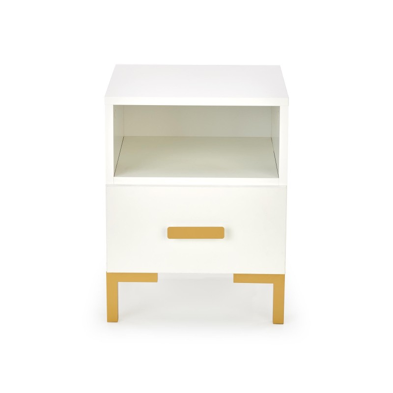 'SILVIA Nightstand, White - Gold' 'SILVIA Nightstand, White - Gold'