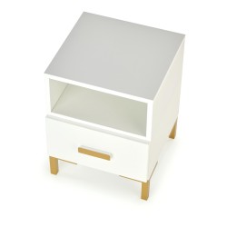'SILVIA Nightstand, White - Gold' 'SILVIA Nightstand, White - Gold'