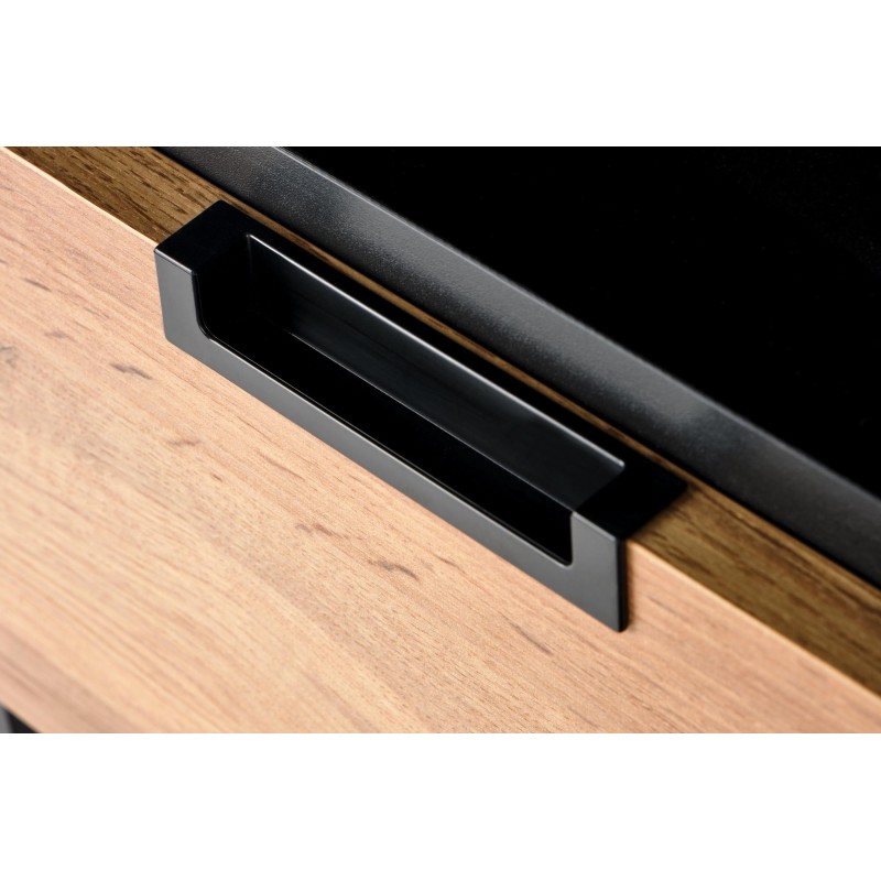 'SILVIA Nightstand, Wotan Oak - Black' 'SILVIA Nightstand, Wotan Oak - Black'