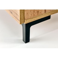 'SILVIA Nightstand, Wotan Oak - Black' 'SILVIA Nightstand, Wotan Oak - Black'