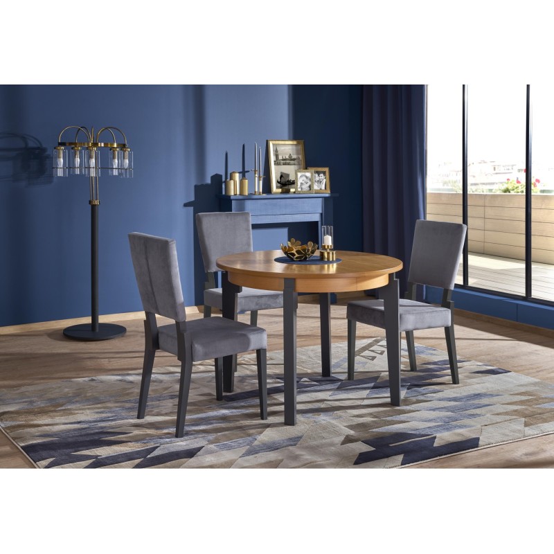 'SORBUS Extendable Table, Top - Honey Oak, Legs - Graphite' 'SORBUS Extendable Table, Top - Honey Oak, Legs - Graphite'