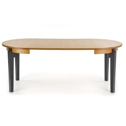 'SORBUS Extendable Table, Top - Honey Oak, Legs - Graphite' 'SORBUS Extendable Table, Top - Honey Oak, Legs - Graphite'