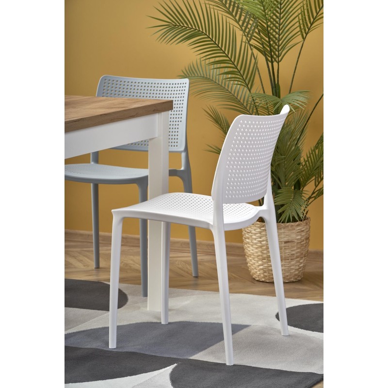 'TIAGO SQUARE extendable table 90-125/90 top: craft oak, legs: white' 'TIAGO SQUARE extendable table 90-125/90 top: craft oak, legs: white'