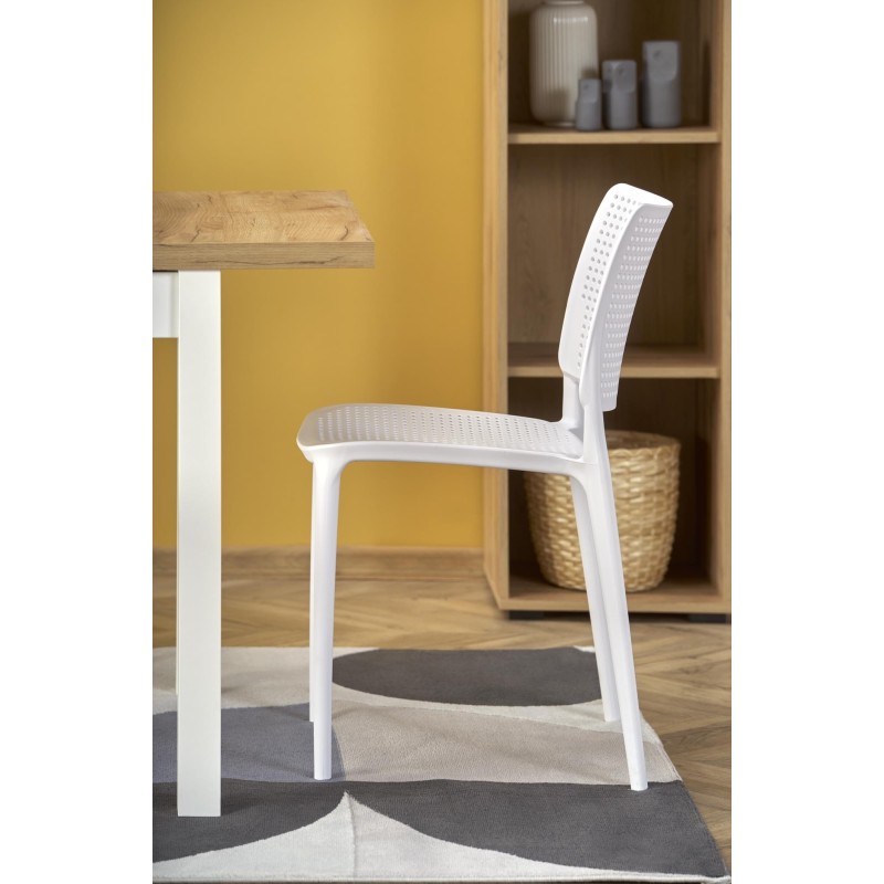 'TIAGO SQUARE extendable table 90-125/90 top: craft oak, legs: white' 'TIAGO SQUARE extendable table 90-125/90 top: craft oak, legs: white'