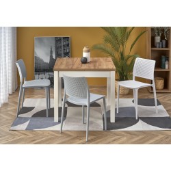 'TIAGO SQUARE extendable table 90-125/90 top: craft oak, legs: white' 'TIAGO SQUARE extendable table 90-125/90 top: craft oak, legs: white'