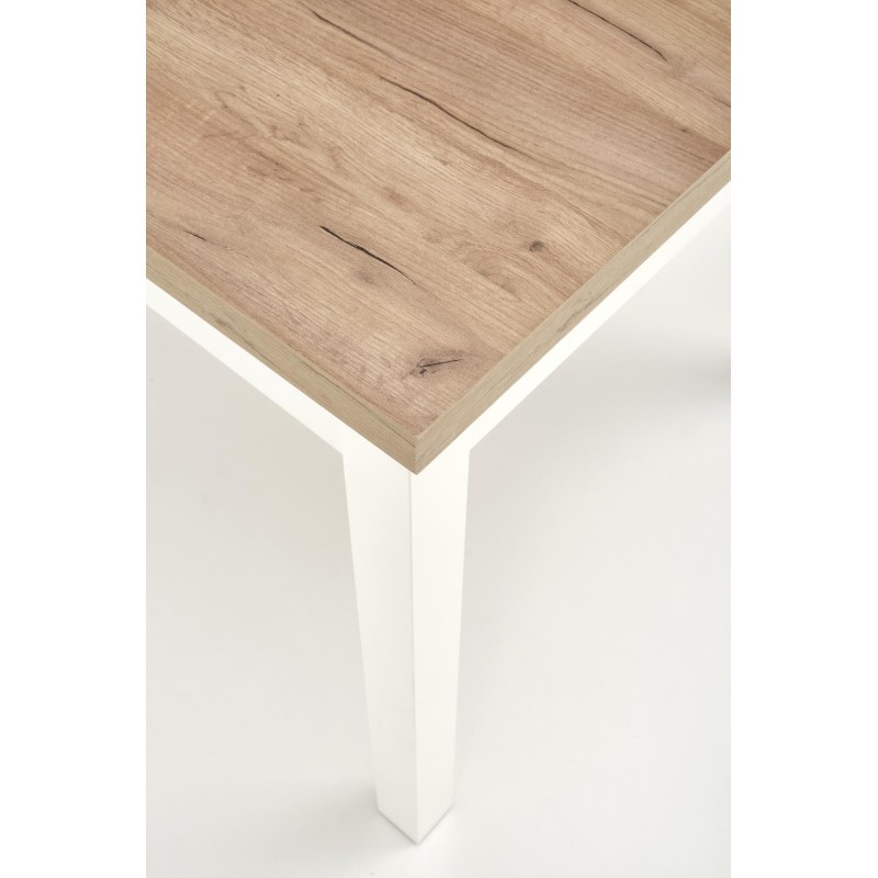 'TIAGO SQUARE extendable table 90-125/90 top: craft oak, legs: white' 'TIAGO SQUARE extendable table 90-125/90 top: craft oak, legs: white'