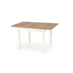 'TIAGO SQUARE extendable table 90-125/90 top: craft oak, legs: white' 'TIAGO SQUARE extendable table 90-125/90 top: craft oak, legs: white'
