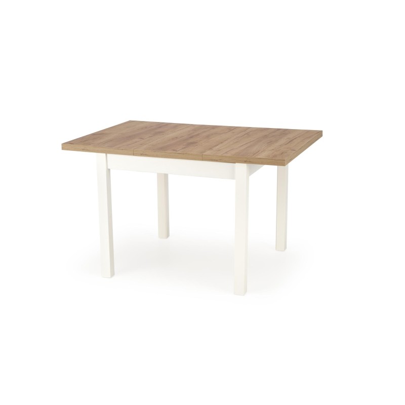 'TIAGO SQUARE extendable table 90-125/90 top: craft oak, legs: white' 'TIAGO SQUARE extendable table 90-125/90 top: craft oak, legs: white'