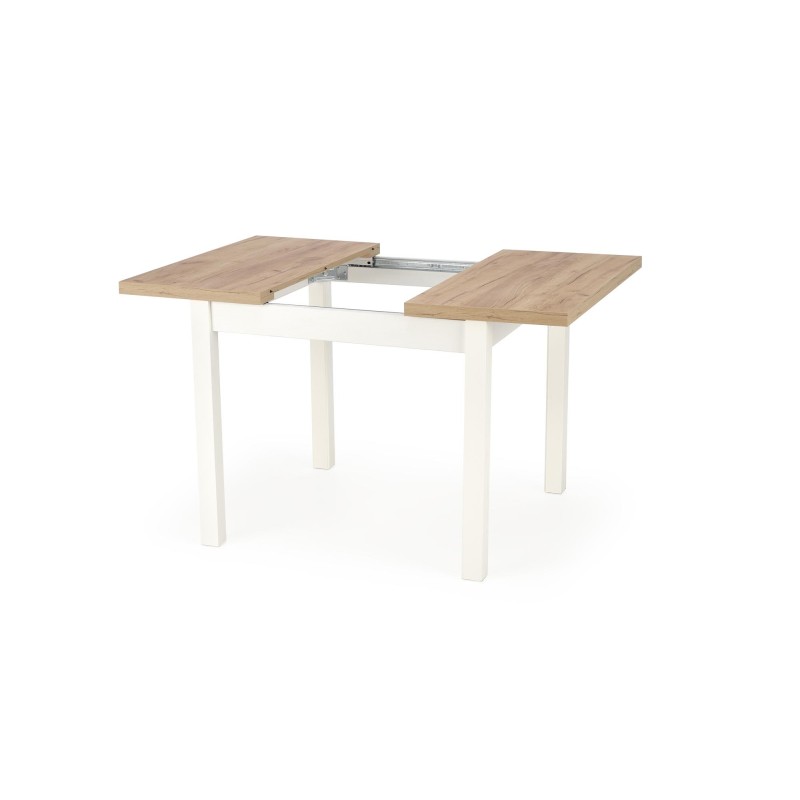 'TIAGO SQUARE extendable table 90-125/90 top: craft oak, legs: white' 'TIAGO SQUARE extendable table 90-125/90 top: craft oak, legs: white'