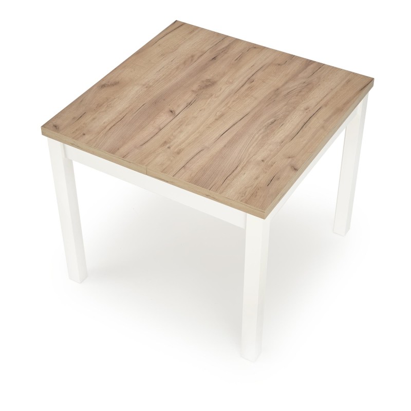 'TIAGO SQUARE extendable table 90-125/90 top: craft oak, legs: white' 'TIAGO SQUARE extendable table 90-125/90 top: craft oak, legs: white'