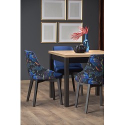 'TIAGO SQUARE extendable table 90-125/90 top: craft oak, legs: black' 'TIAGO SQUARE extendable table 90-125/90 top: craft oak, legs: black'